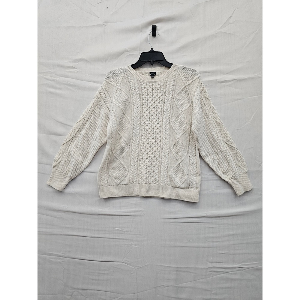 Art Class Girls Cream Cable Knit Sweater Size L 10/12 Long Sleeve Crewneck Ivory